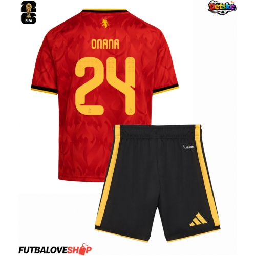 Dres Belgicko Amadou Onana #24 Domáci pre deti MS 2026 Krátky Rukáv (+ trenírky)